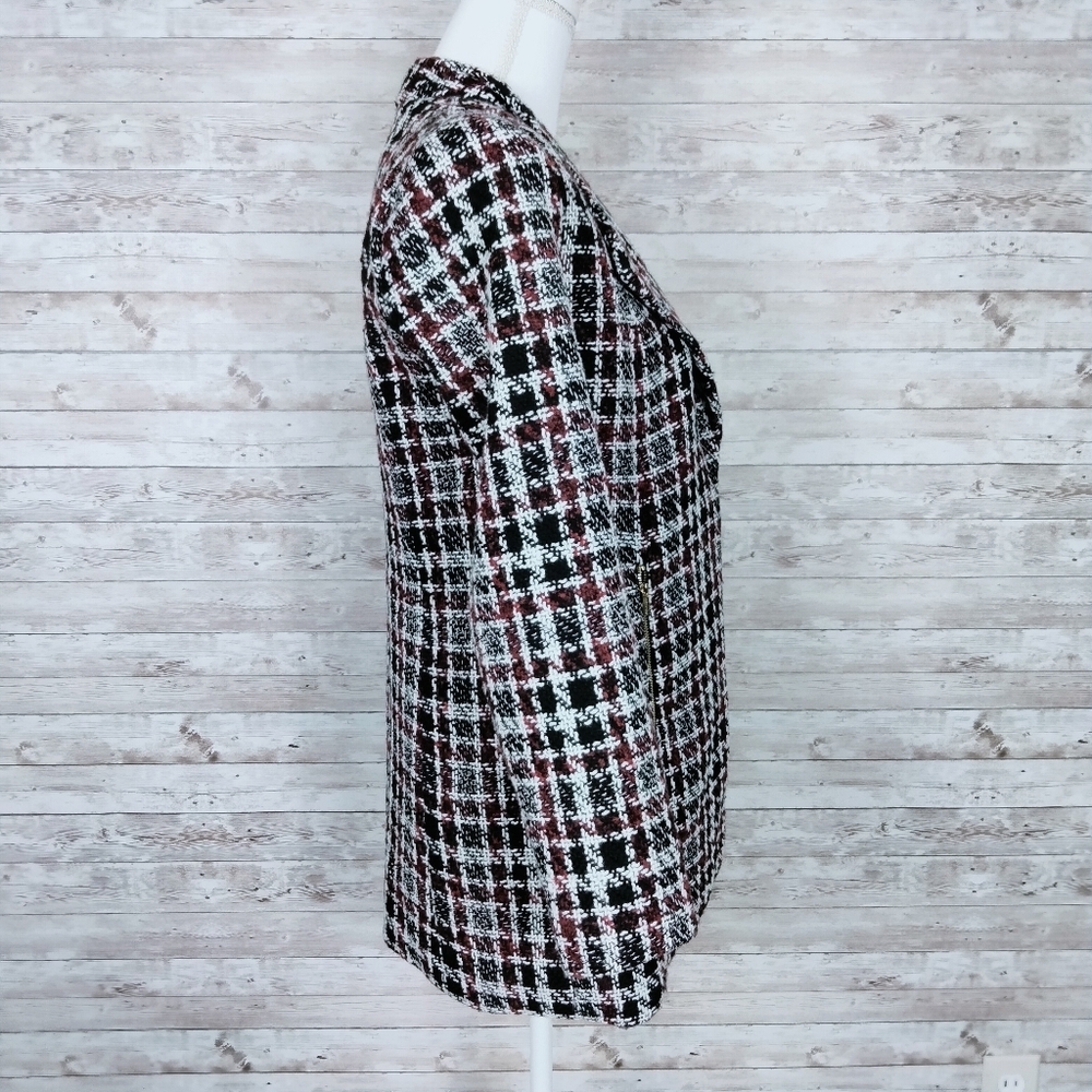 Calvin Klein Tweed Suit Jacket Open Front - Picture 3 of 8